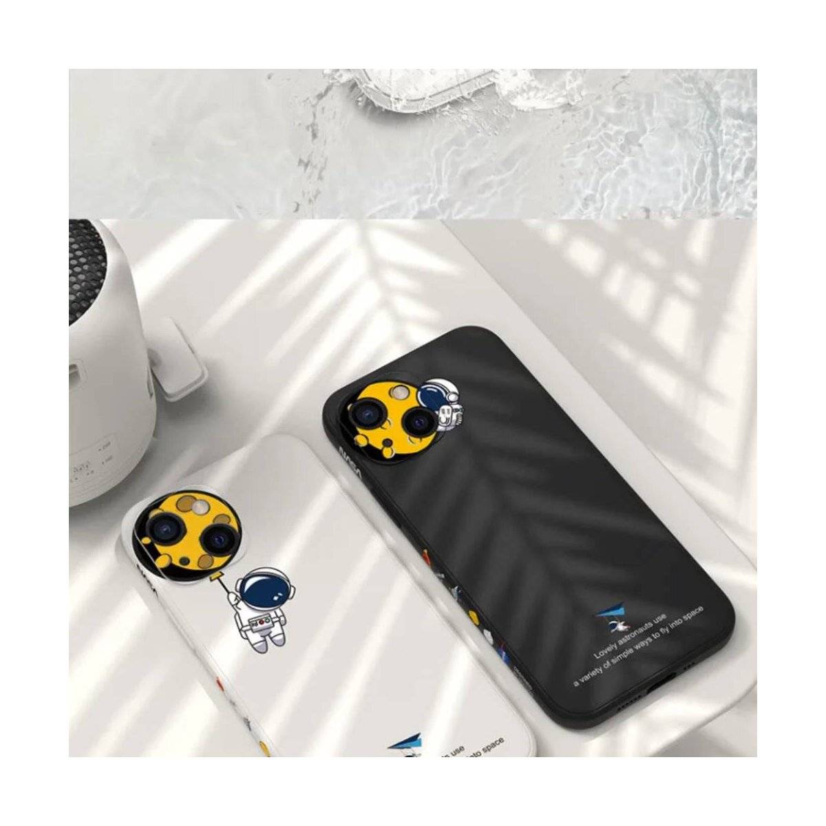 Hülle kompatibel mit iPhone 14 Pro Max Astronaut Nasa Handy-Hülle Creme