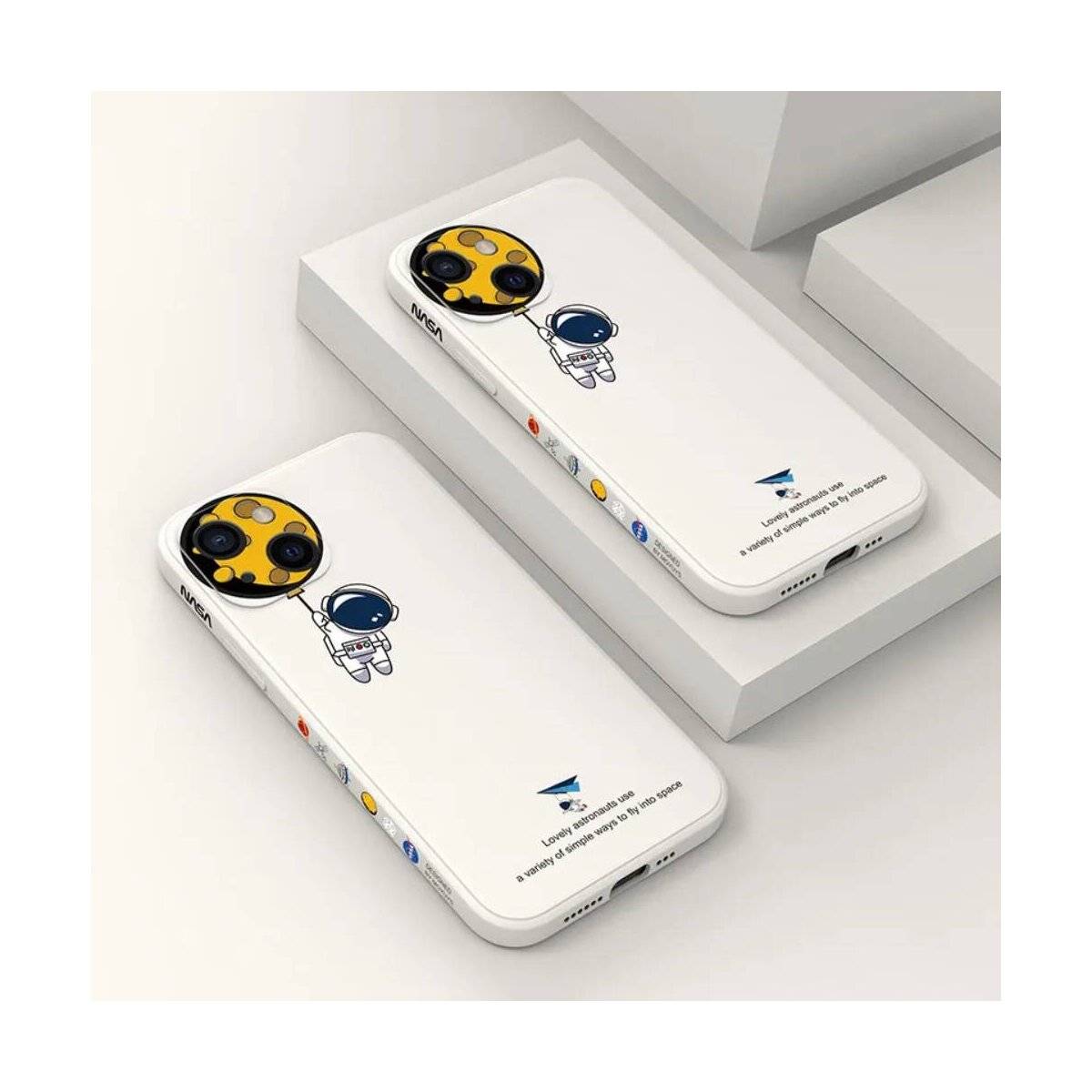 Hülle kompatibel mit iPhone 13 Pro Astronaut Nasa Handy-Hülle Creme