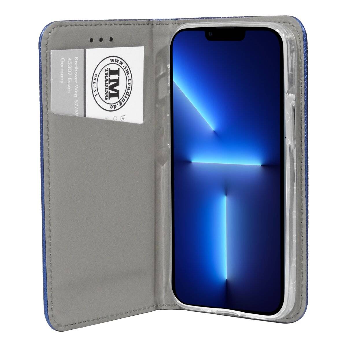 Smart Magnet Tasche Hülle Flip Cover kompatibel mit iPhone 15 Blau
