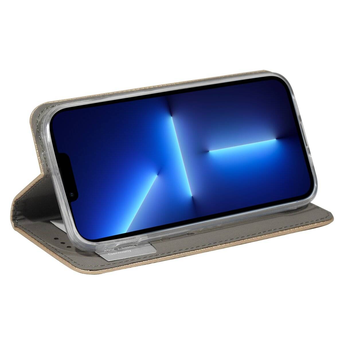 Smart Magnet Tasche Hülle Flip Cover kompatibel mit iPhone 15 Plus Gold