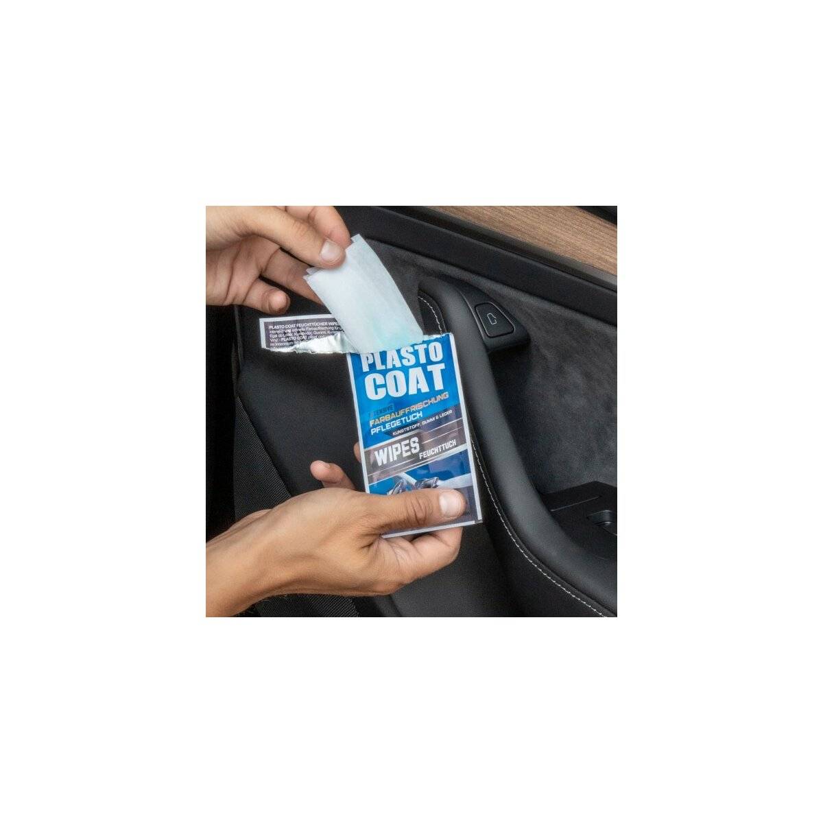 ShinyChiefs Plasto Coat Farbauffrischung Feuchttücher Wipes 10 Stück Autopflege