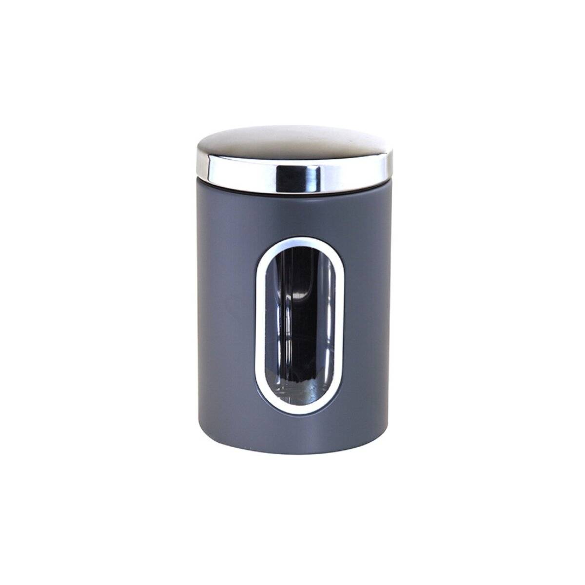 MICHELINO Edelstahl Aufbewahrungsdose Lebensmitteldose Vorratsdose Serie Nora Grau 2 L