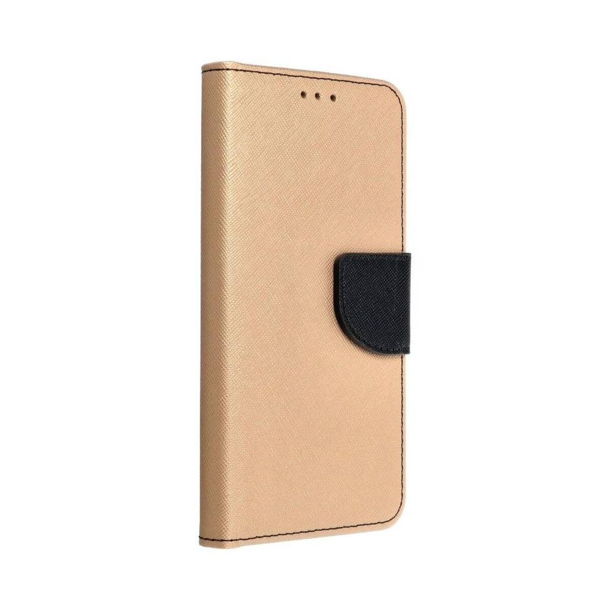 Fancy Buch Holster Tasche kompatibel mit Xiaomi Redmi Note 12s 4G Gold-Schwarz