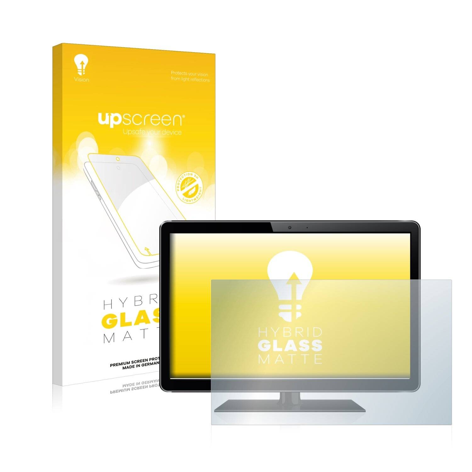 upscreen Hybrid Glas Matt Panzer-Folie für Standardgrößen mit 22.5 Zoll Displays [485 mm x