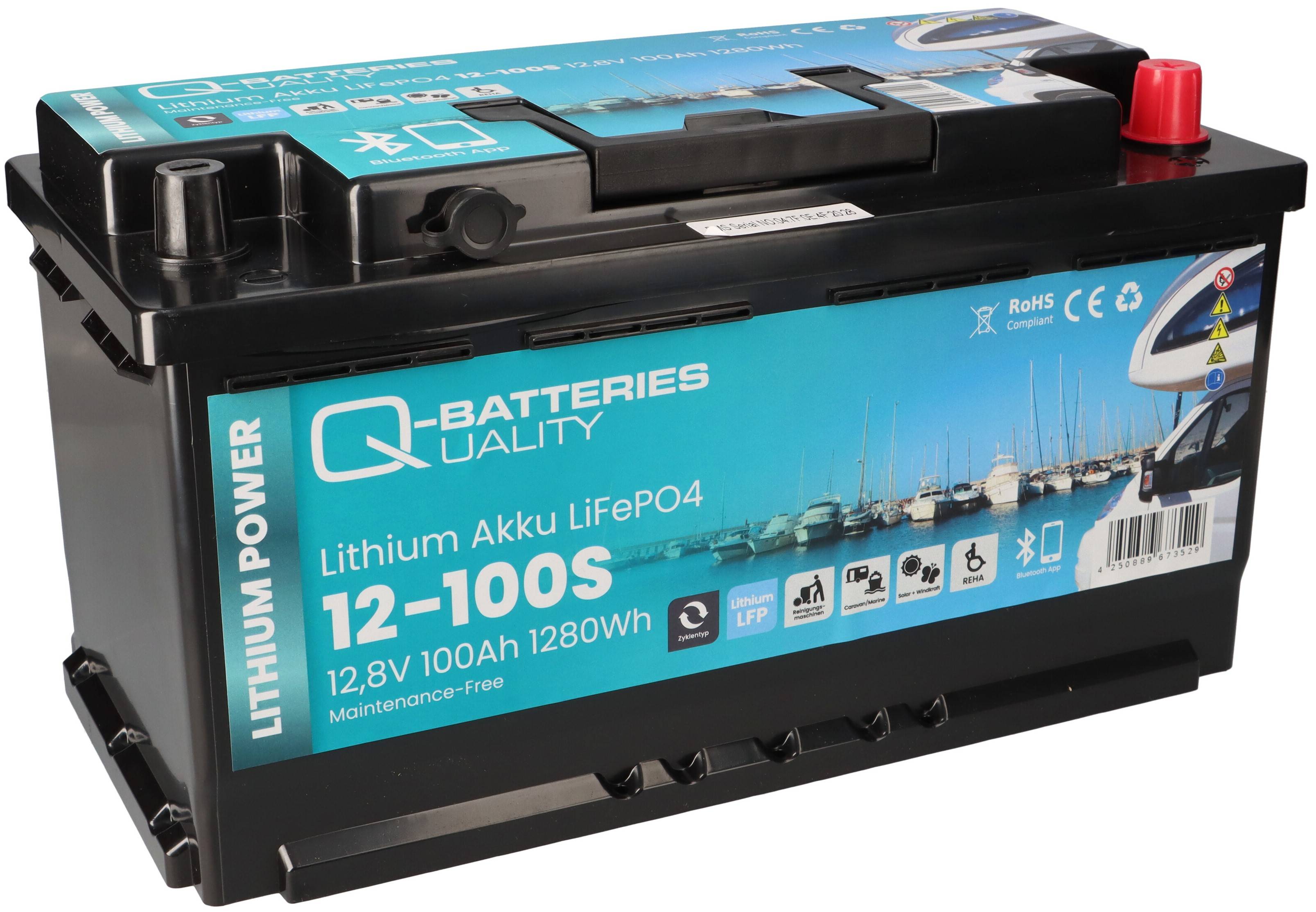 Q-Batteries LiFePO4 Akku 12-100S 12,8V 100Ah mit Bluetooth