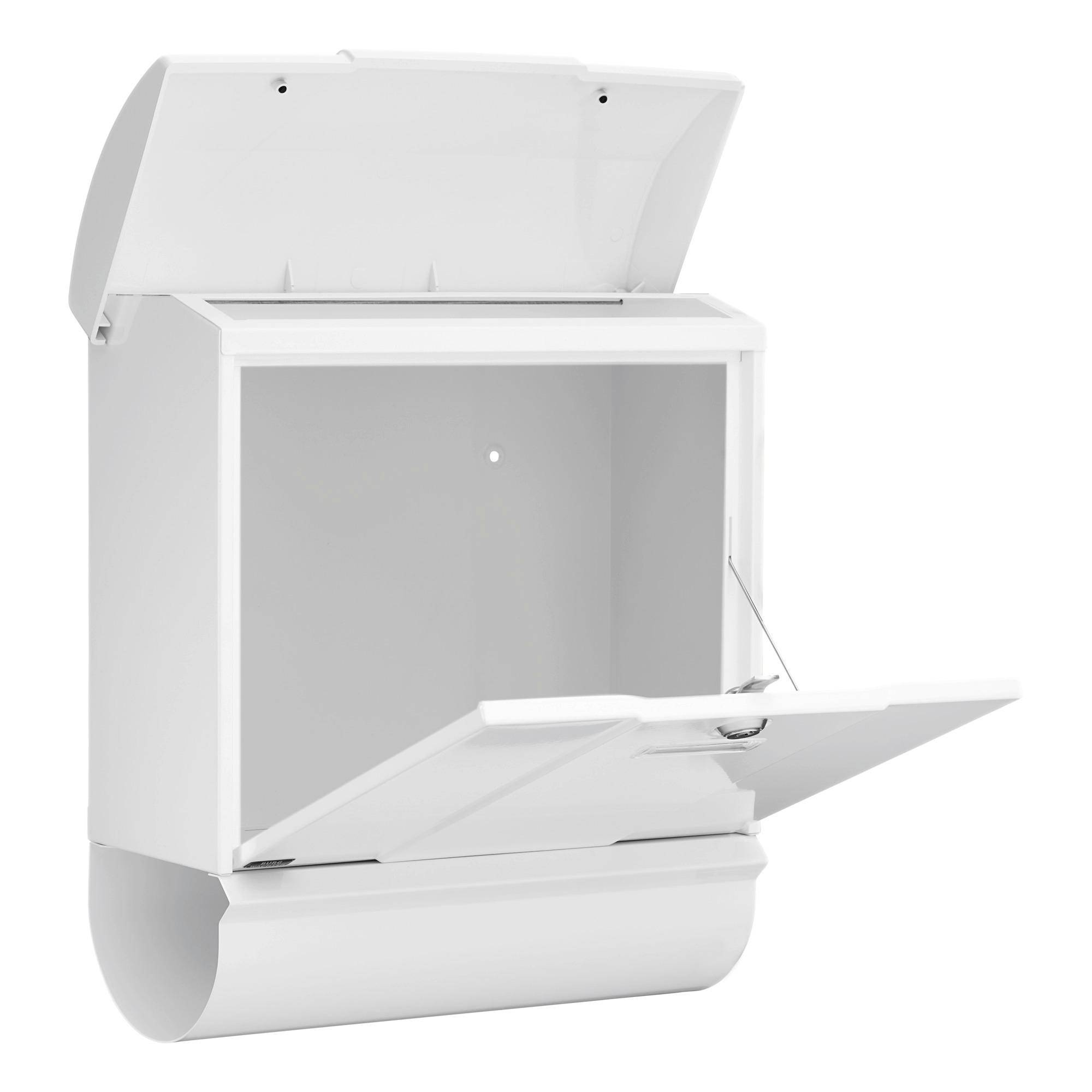 BURG WÄCHTER Briefkasten + Box OLYMP-SET 91600 W Farbe weiß