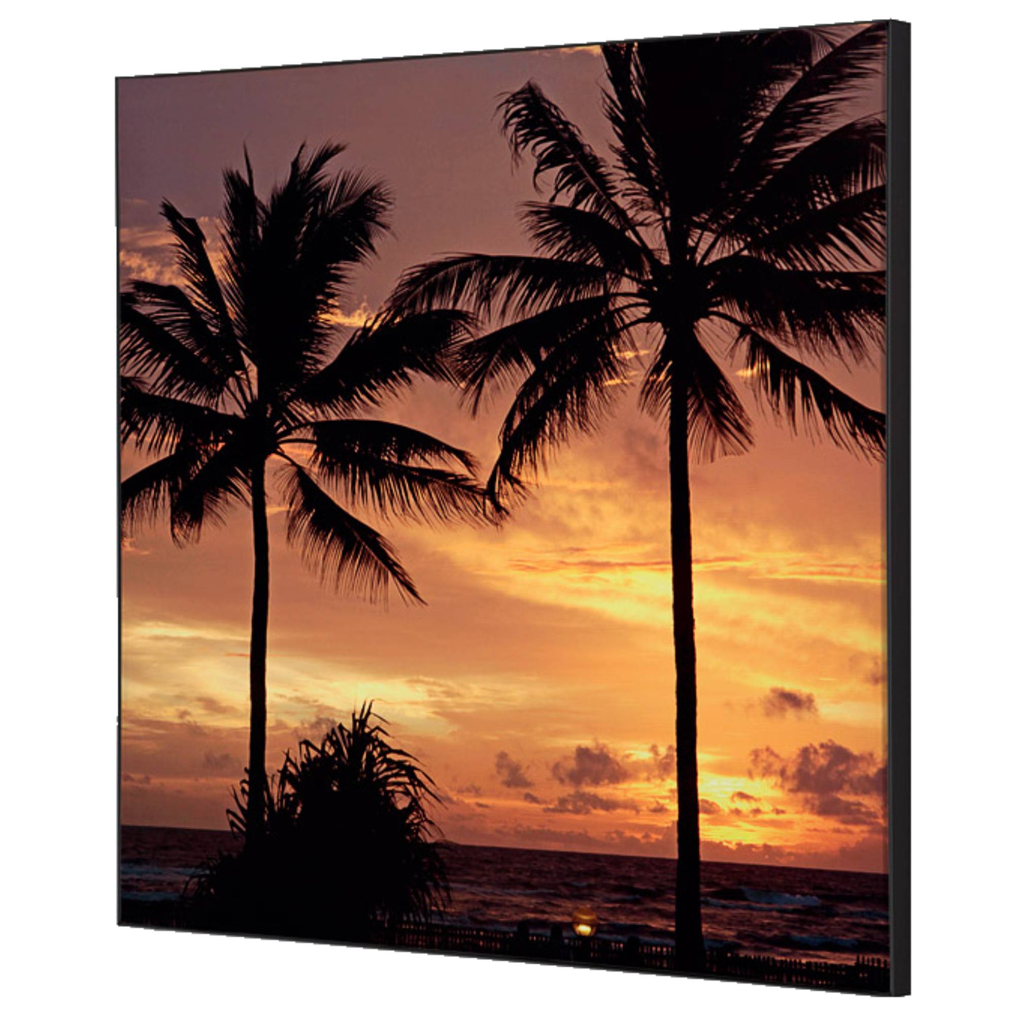 Showdown Wanddekoration Set 40x40cm Palmen Sonnenuntergang