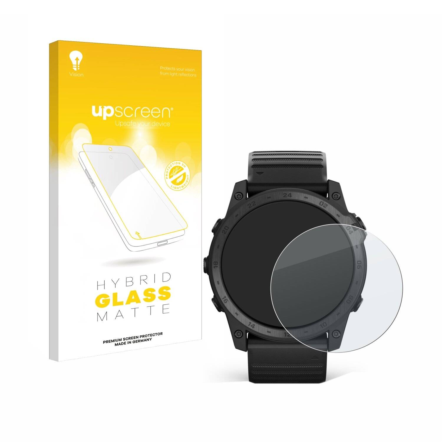 upscreen Hybrid Glas Matt Panzer-Folie für Garmin Tactix 7