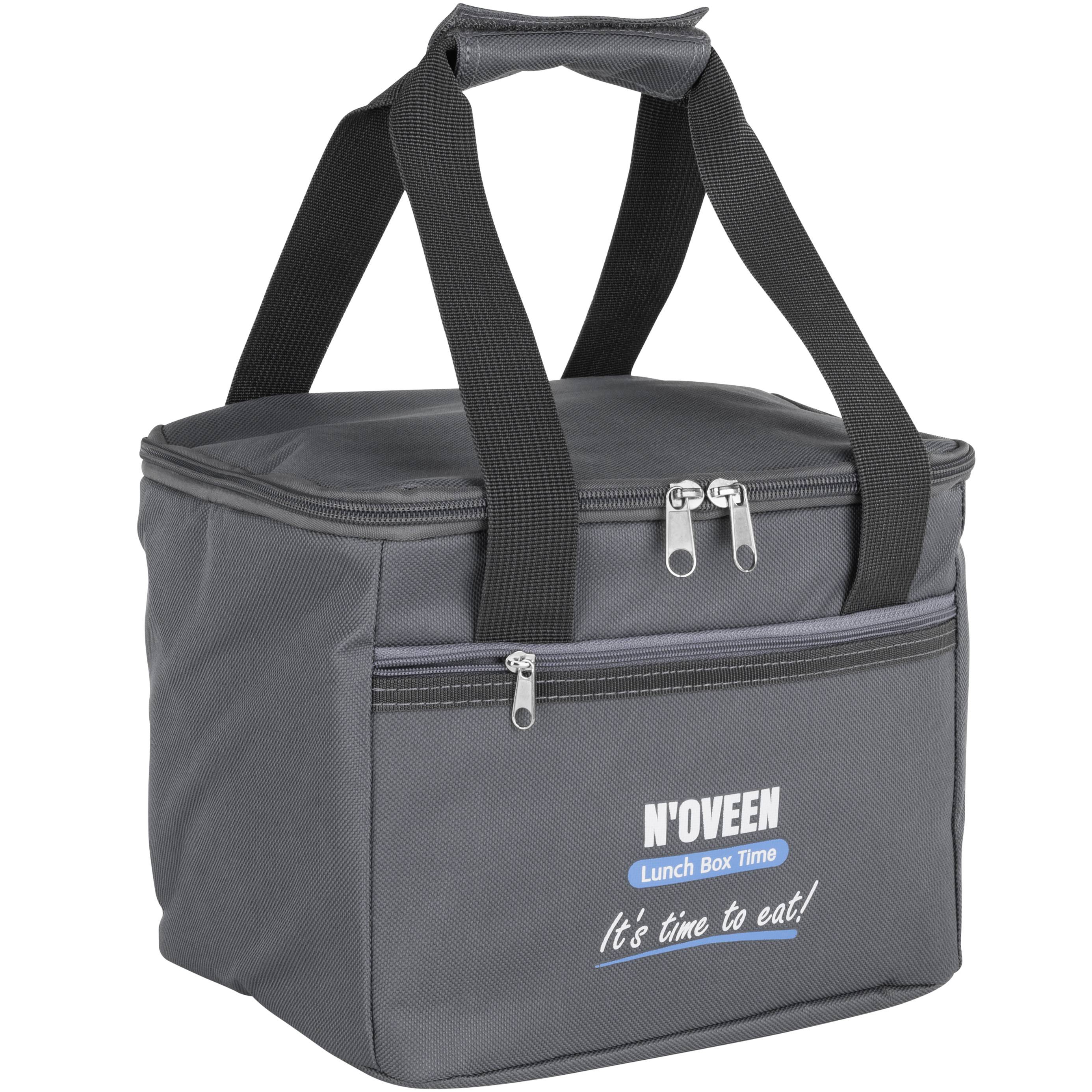 Thermotasche für Lunchbox NOVEEN LBB1 | Tragbare Picknicktasche | Grau | 18x24x18cm