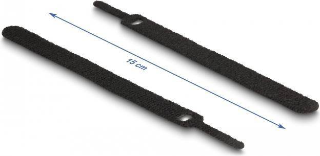 Delock Klett-Kabelbinder L 150 x B 12 mm schwarz 10 Stück (19010)