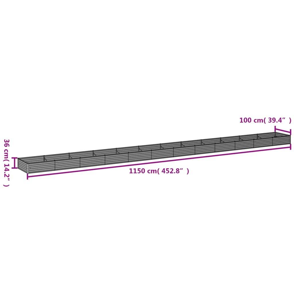 vidaXL Hochbeet 1150x100x36 cm Cortenstahl