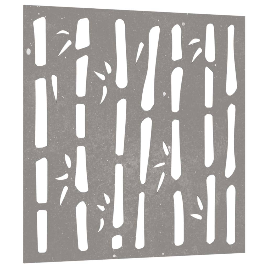 vidaXL Garten-Wanddeko 55x55 cm Cortenstahl Bambus-Design