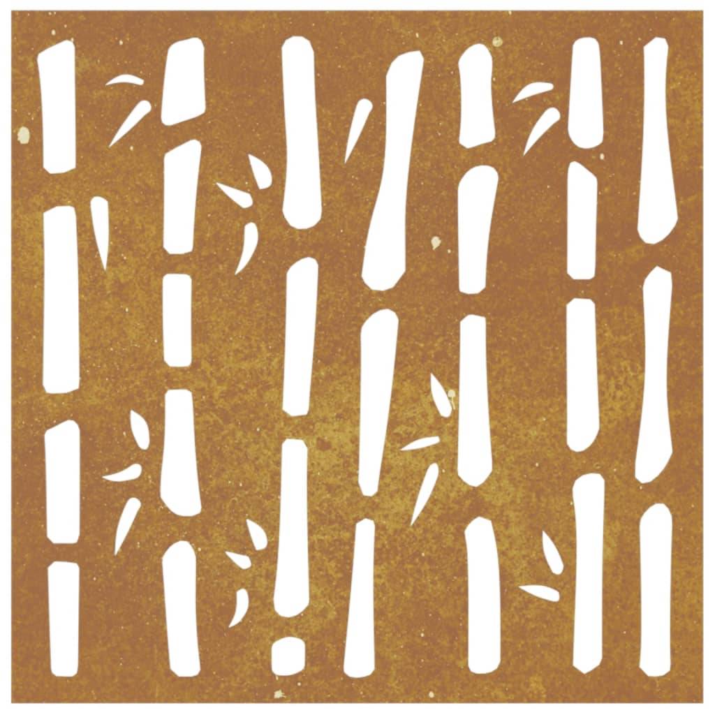 vidaXL Garten-Wanddeko 55x55 cm Cortenstahl Bambus-Design