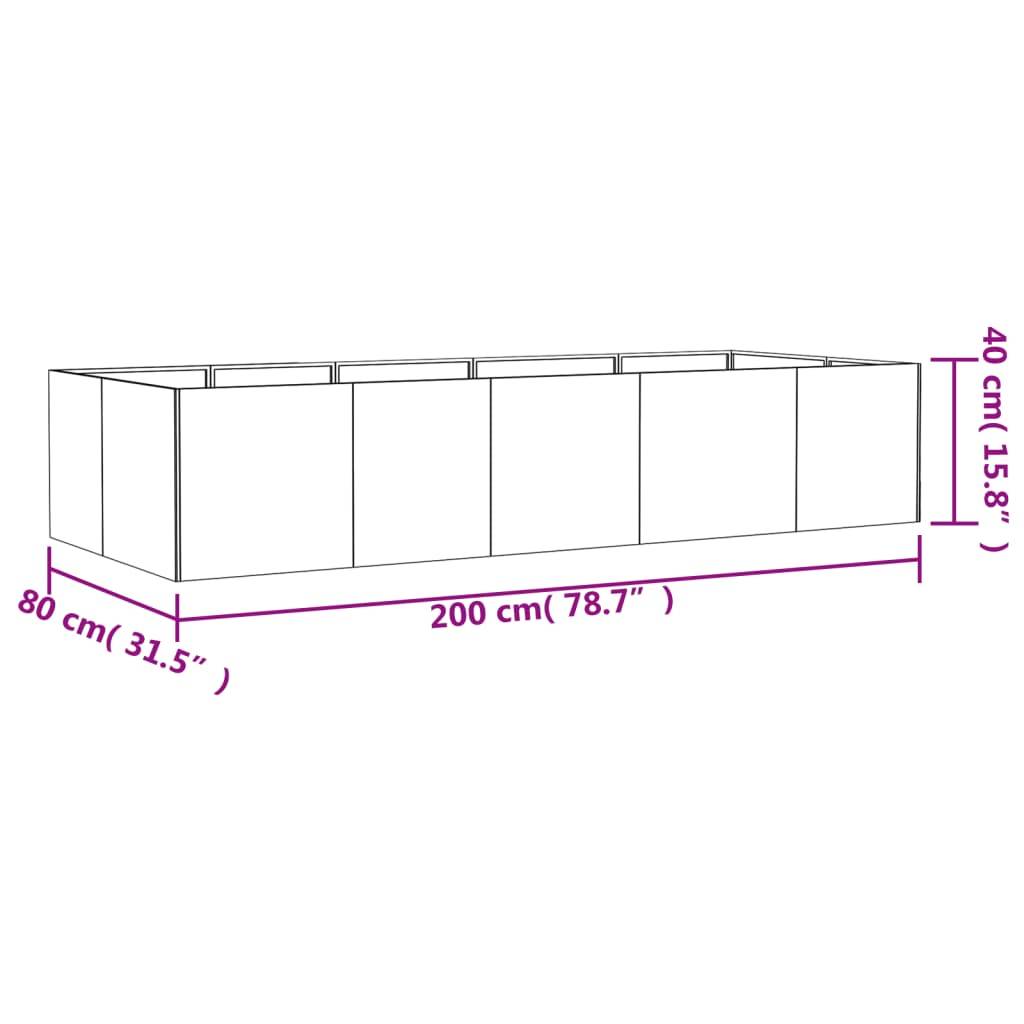 vidaXL Hochbeet 200x80x40 cm Cortenstahl