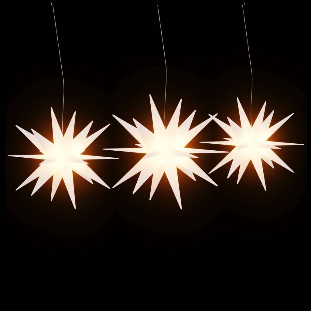vidaXL LED-Weihnachtssterne 3 Stk. Faltbar Weiß