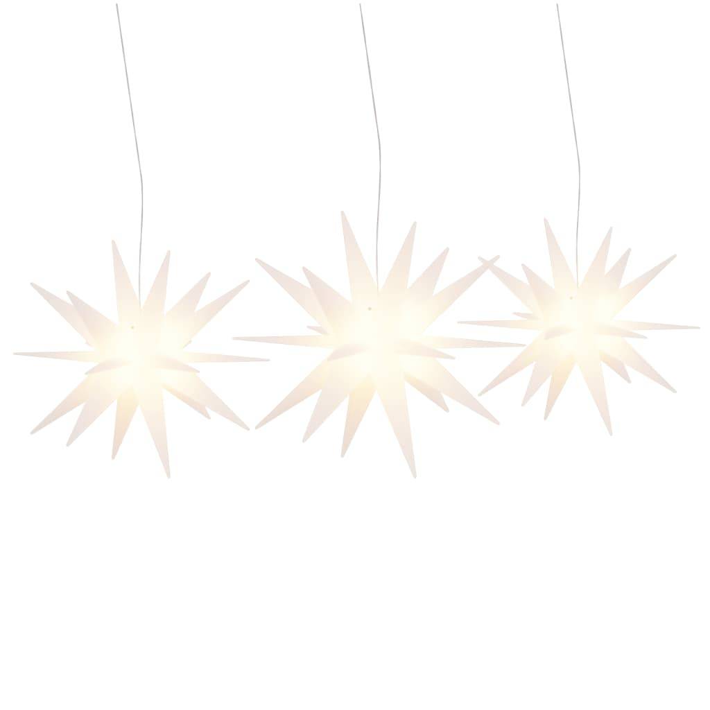 vidaXL LED-Weihnachtssterne 3 Stk. Faltbar Weiß