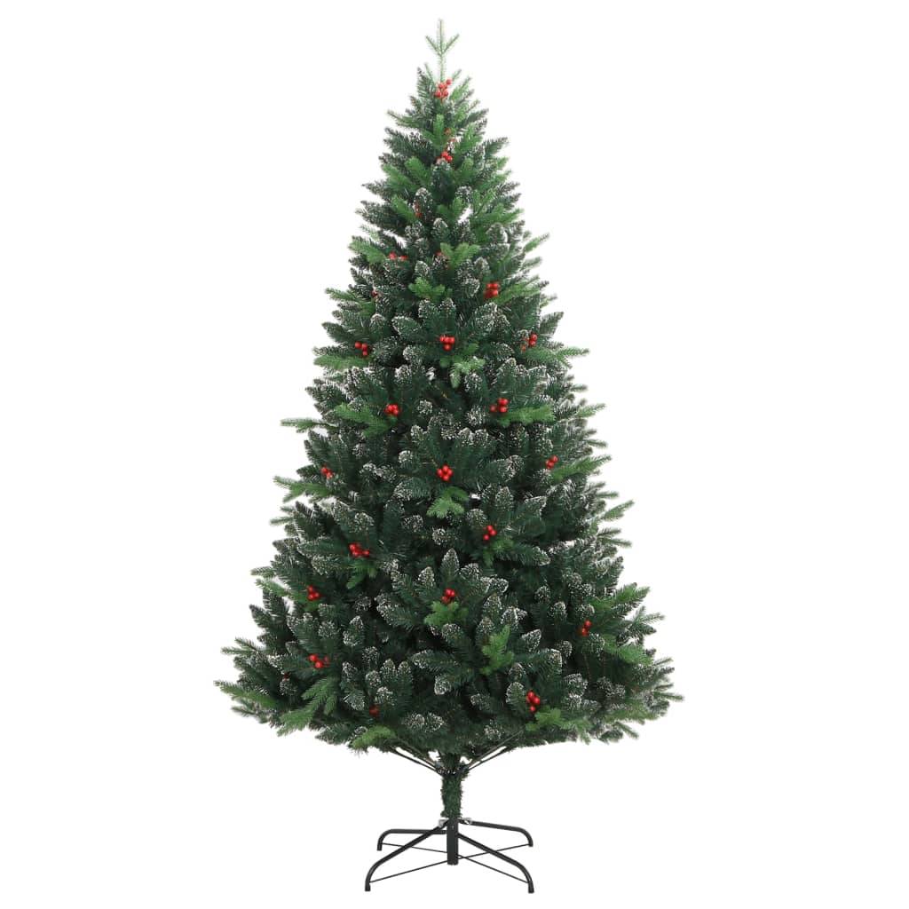 vidaXL Künstlicher Weihnachtsbaum Klappbar mit Roten Beeren 180 cm