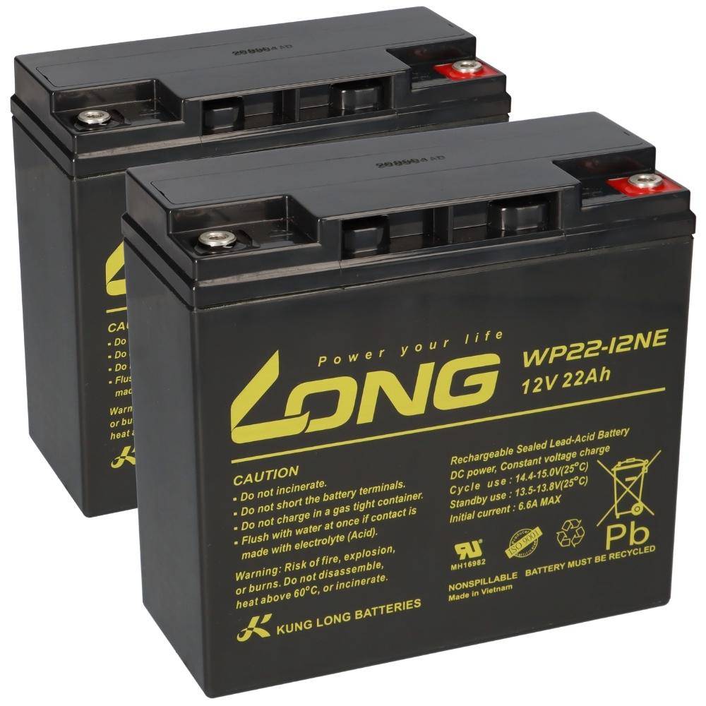 2x Kung Long WP22-12NE AGM-Akkus 12V 22Ah (24V) – für Sterling Little Gem 2 / Pearl