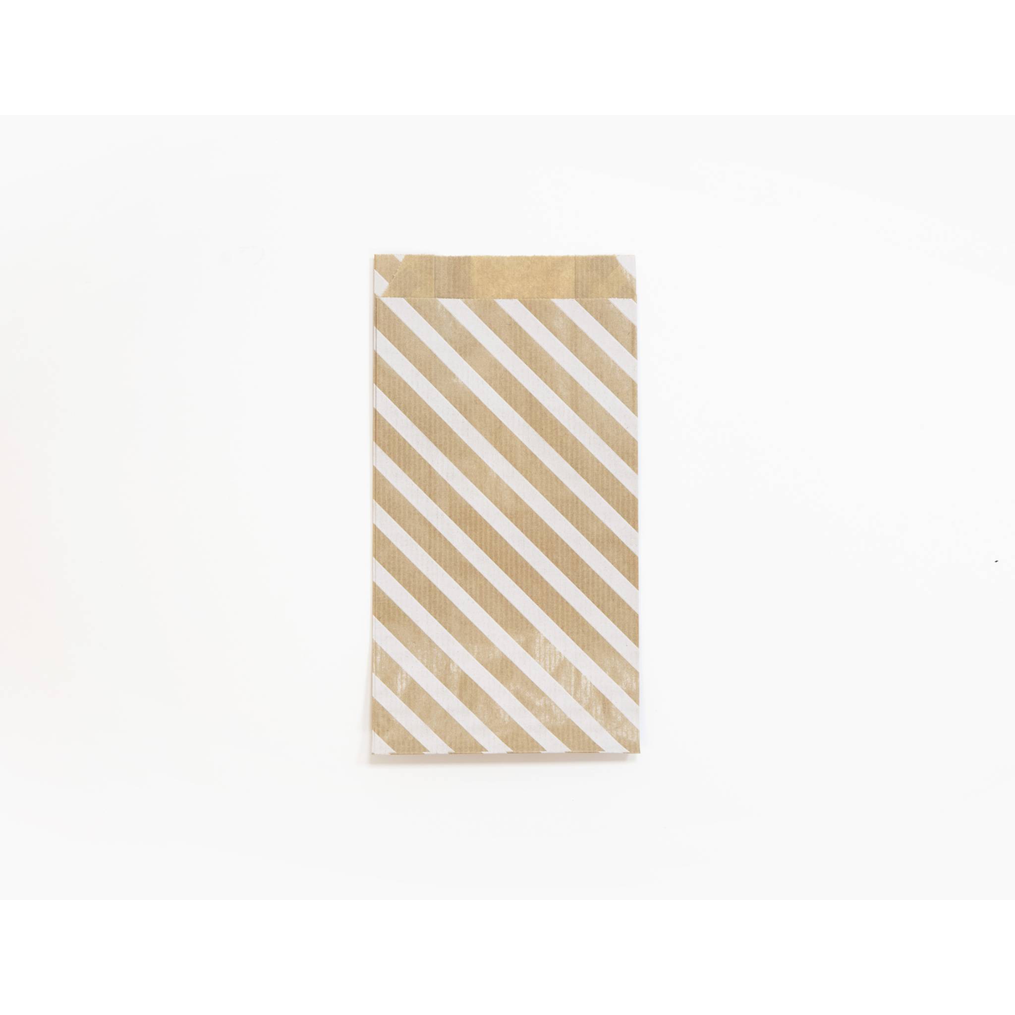 Clairefontaine Pack. 50 Geschenktüten Kraft 11x21+5cm weißgestreift 394109C