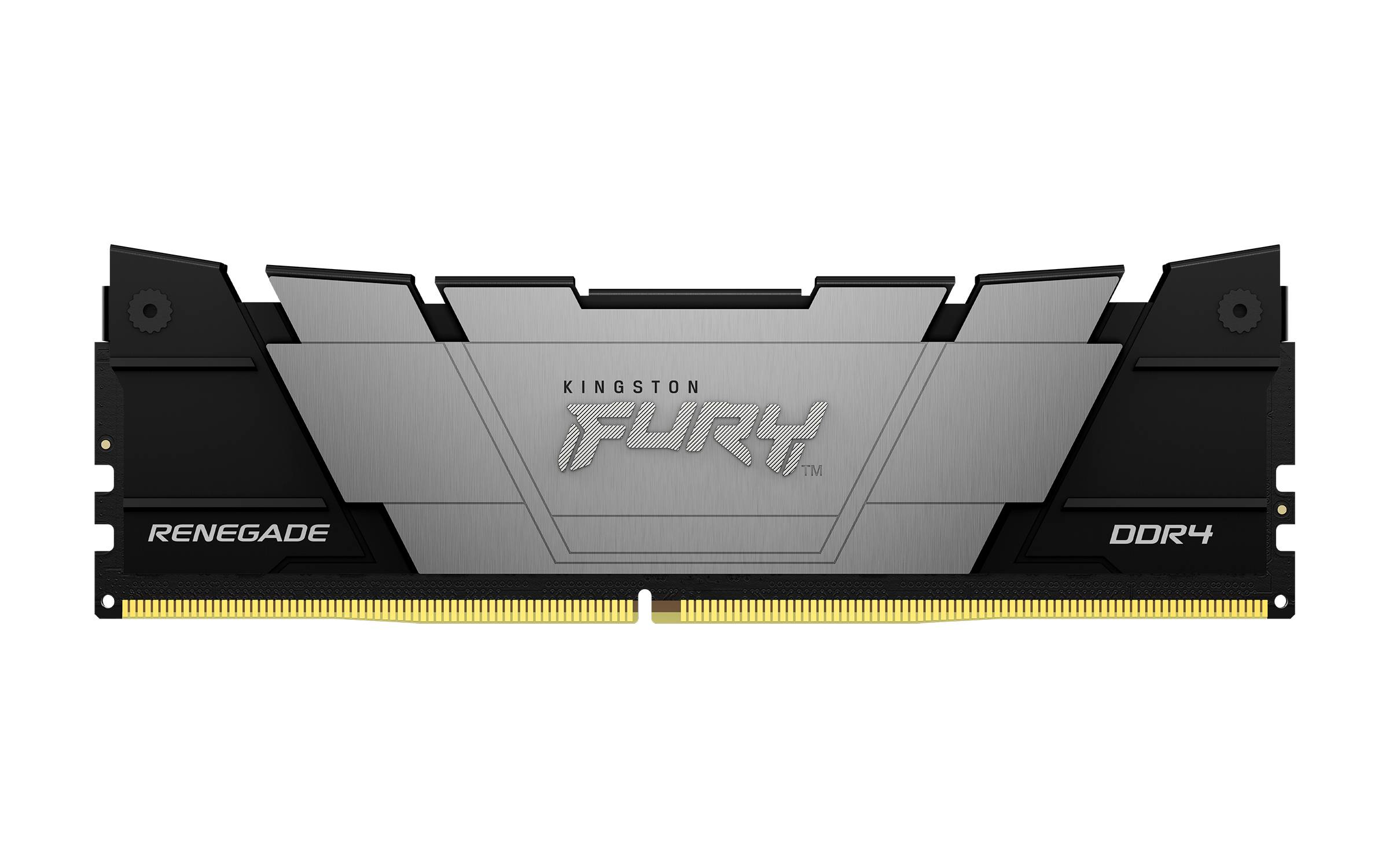 Kingston Fury Renegade DDR4 Desktop-RAM-Modul mit schwarzem und silbernem Wärmeverteiler.