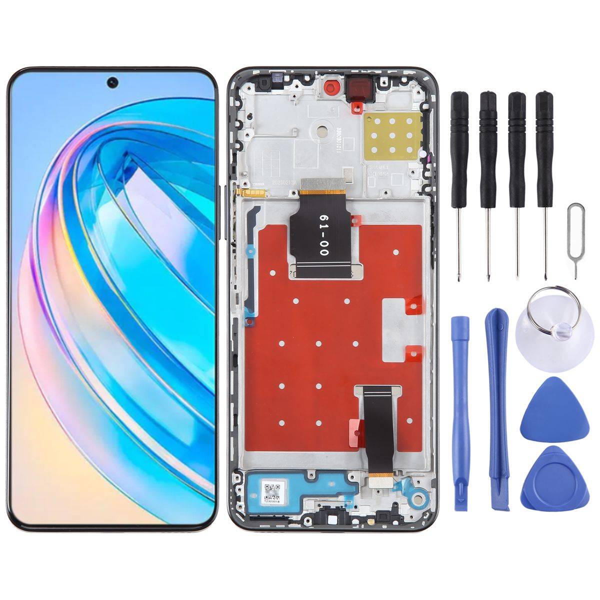 Für Honor X8a / 90 Lite Display Full LCD mit Rahmen Einheit Touch Ersatzteil Reparatur Schwarz