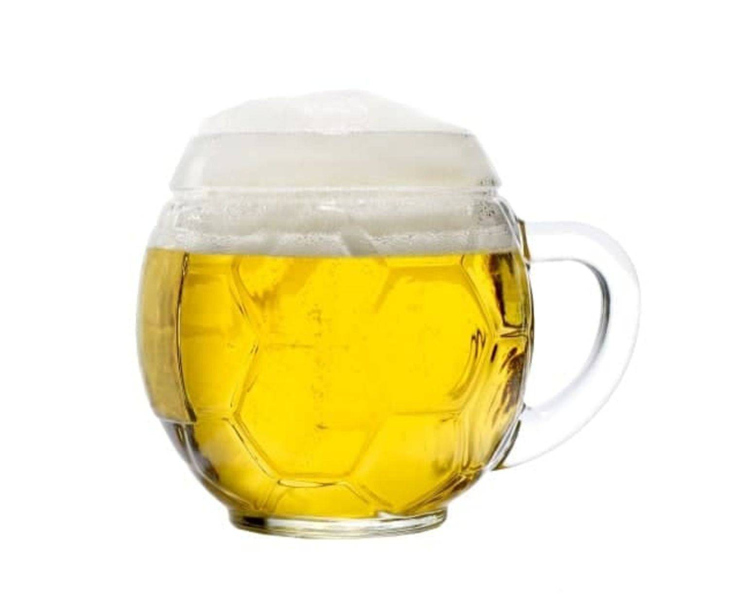 Bierglas, Bierkrug, Maßkrug, Bierseidel 6er Set Biergläser, Fussball Bierkanne - 0,3 Liter