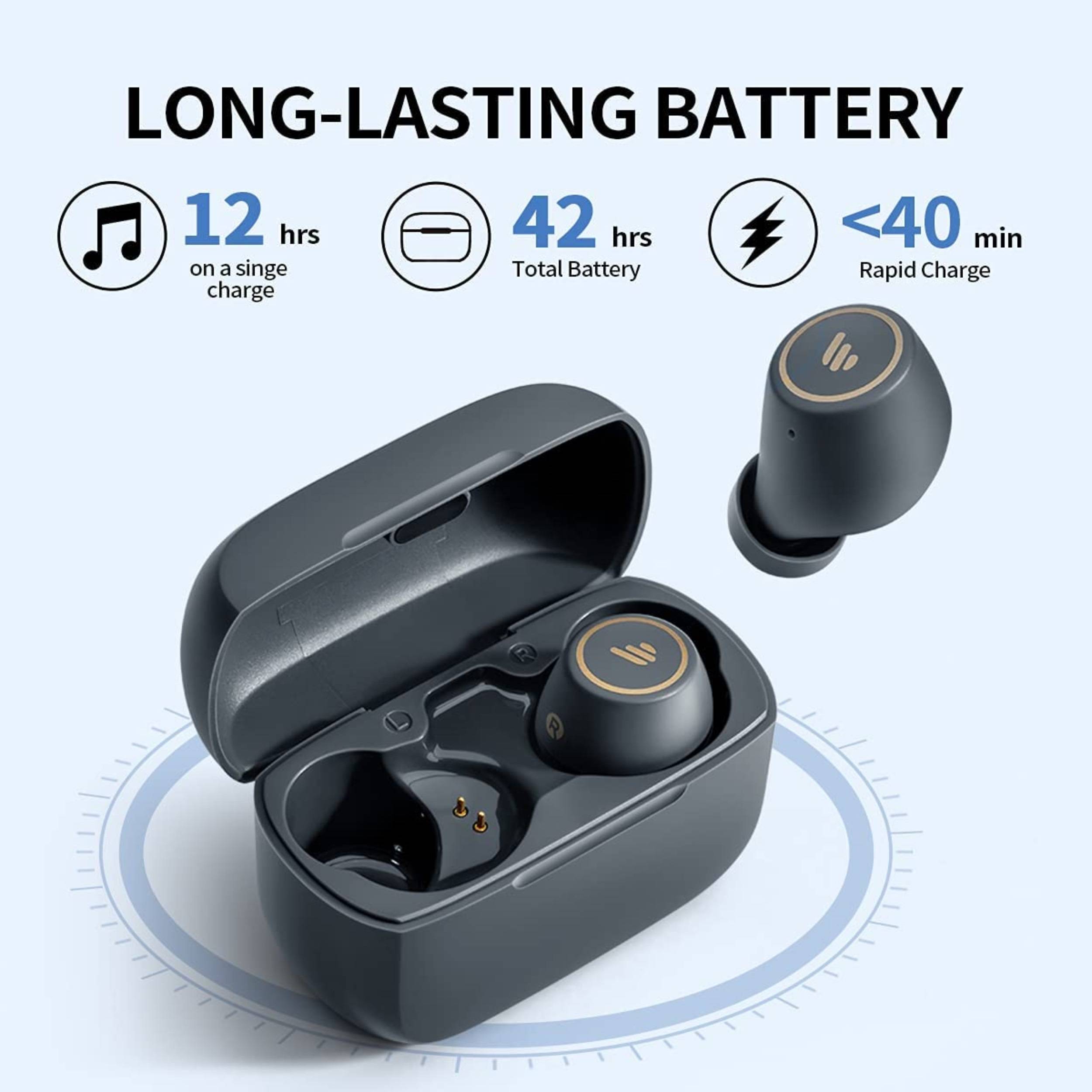 Edifier TWS1 PRO True Wireless Earbuds Bluetooth V5.2 AptX-Adaptive Qualcomm® CVC TM 8.0 Geräuschunterdrückung, IP65 wasserdicht– Grau