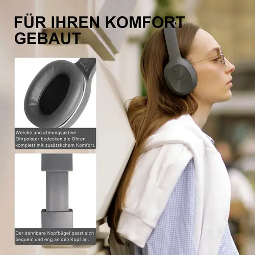 Edifier W600BT Bluetooth 5.1 Over-Ear Kopfhörer, Stereo-Headset, Kabelgebunden/kabellos,integriertem Mikrofon,tiefer Bass,Schwarz Edifier W600BT Bluetooth 5.1 Over-Ear Kopfhörer, Stereo-Headset, Kabelgebunden/kabellos,integriertem Mikrofon,tiefer Bass,Schwarz