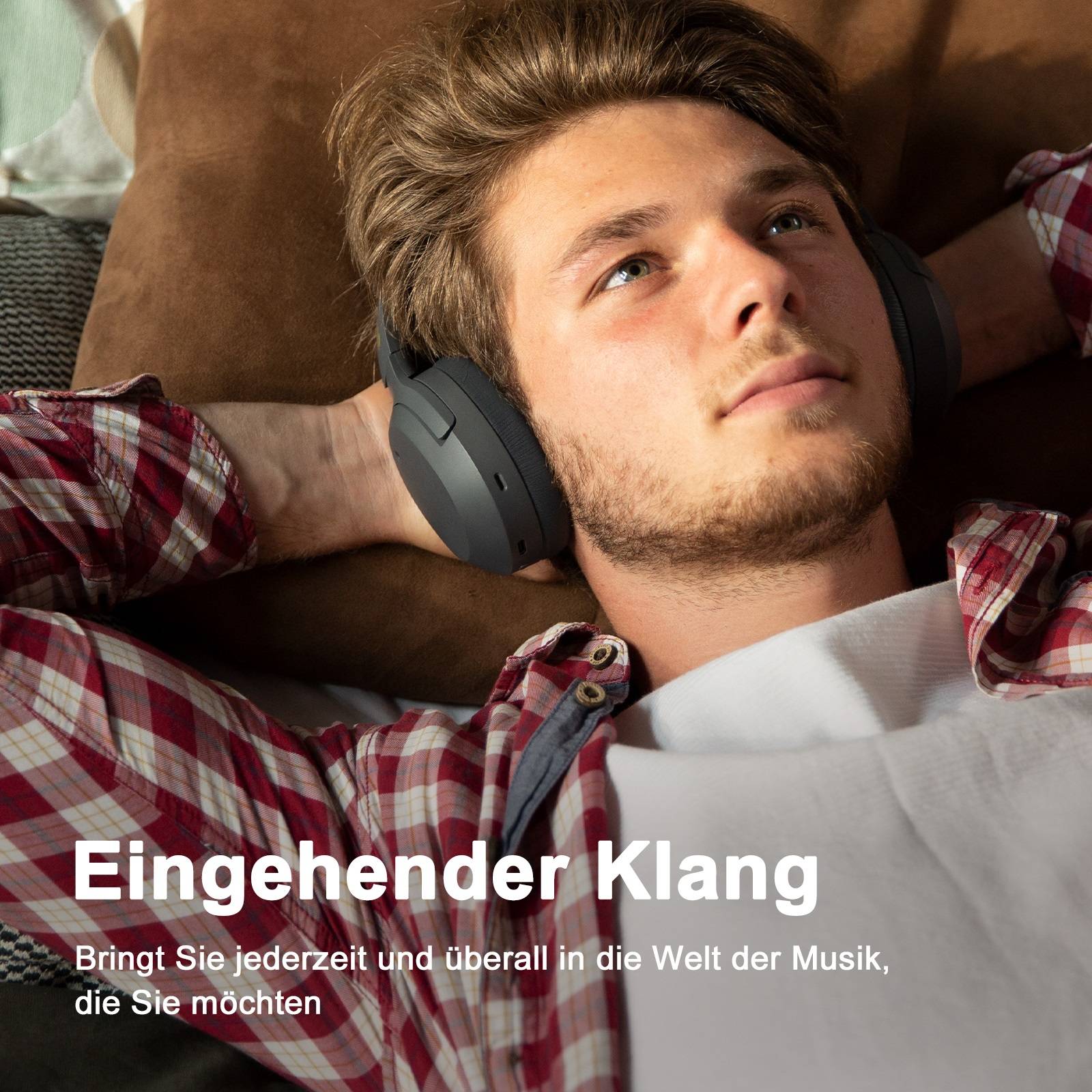 Edifier W820NB Plus Bluetooth Kabellose Over-Ear Kopfhörer mit aktiver Geräuschunterdrückung, Hi-Res Stilvolle headset für Anruf/Musik/Spiel, Grau