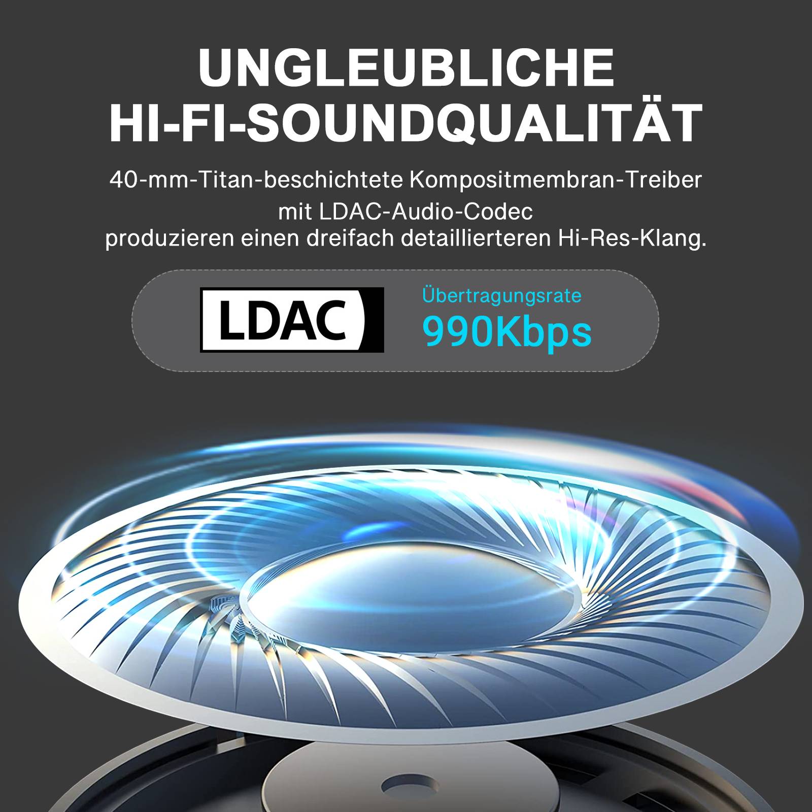 Edifier W820NB Plus Bluetooth Kabellose Over-Ear Kopfhörer mit aktiver Geräuschunterdrückung, Hi-Res headset für Anruf/Musik/Spiel,Elfenbein