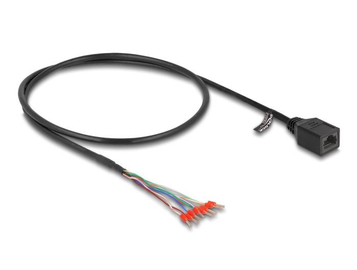 Delock Netzwerkkabel - ferrule (M) zu RJ-45 (W) - 50 cm - 5.5 mm - CAT 5e - Schw