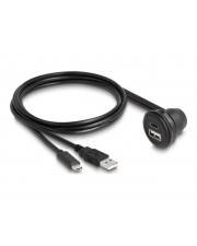 Delock USB-Kabel - USB, 24 pin USB-C (M) zu USB, 24 pin USB-C (W) - gewinkelt -