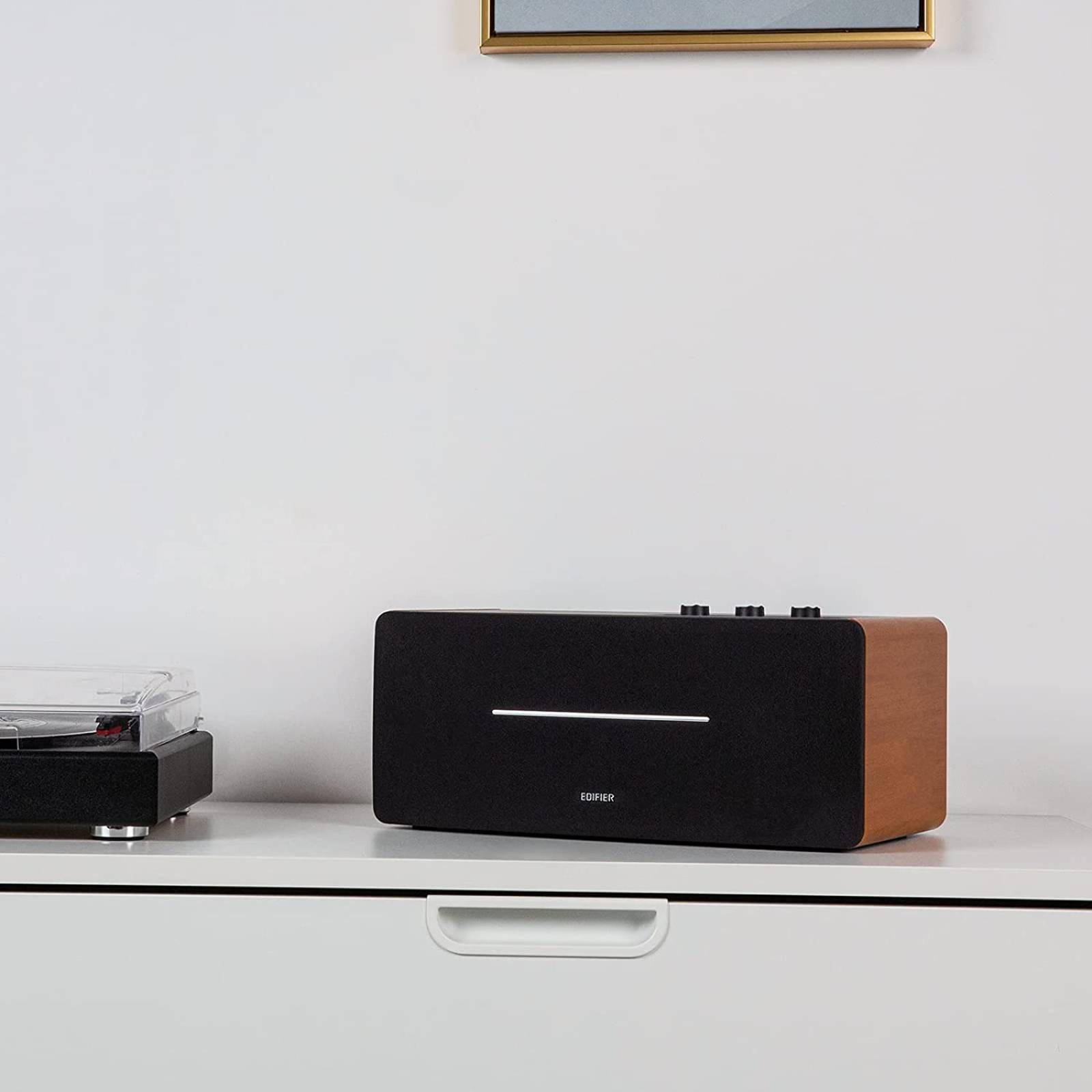 Edifier D12 HIFI Bücherregal-Lautsprecher, Integrierter Desktop-Stereo-Bluetooth-Lautsprecher, Drahtloser Computer-Lautsprecher, Holzgehäuse