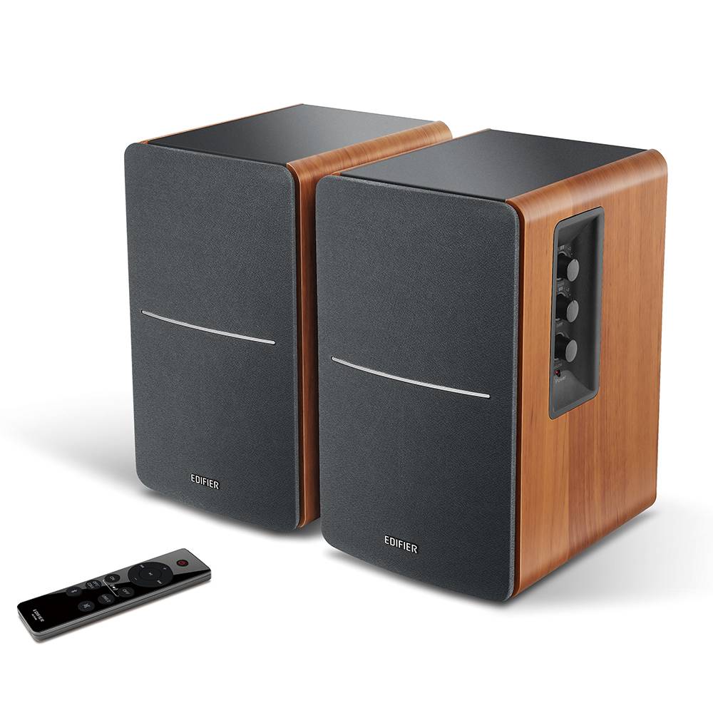 Edifier R1280DBs 2.0 Aktive Bluetooth-Regallautsprecher - Optischer Eingang - 42W RMS mit Subwoofer-Ausgang - Holzmaserung(Generalüberholt)