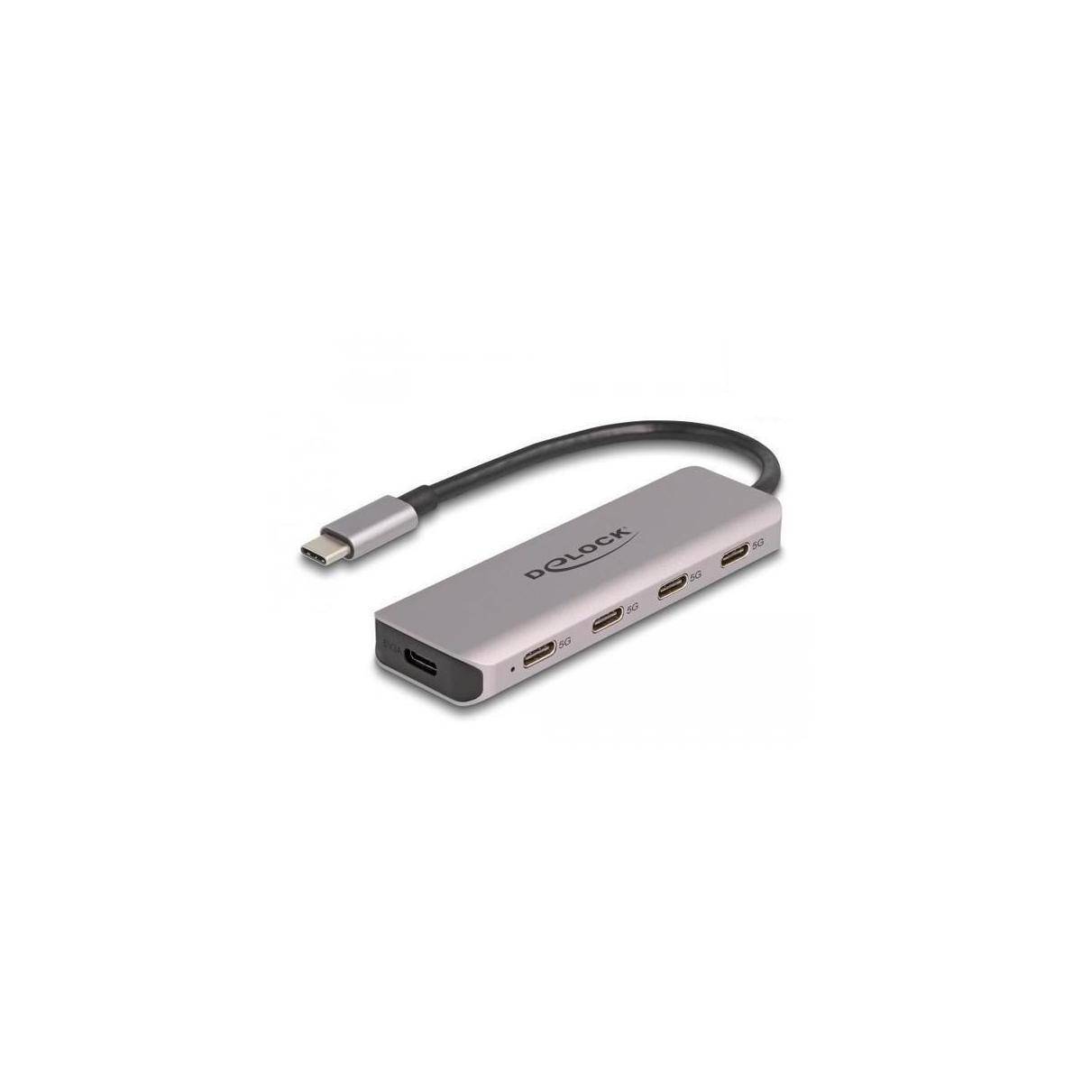 Delock USB 5 Gbps 4 Port Type-C Hub mit Anschluss - 0,15 m