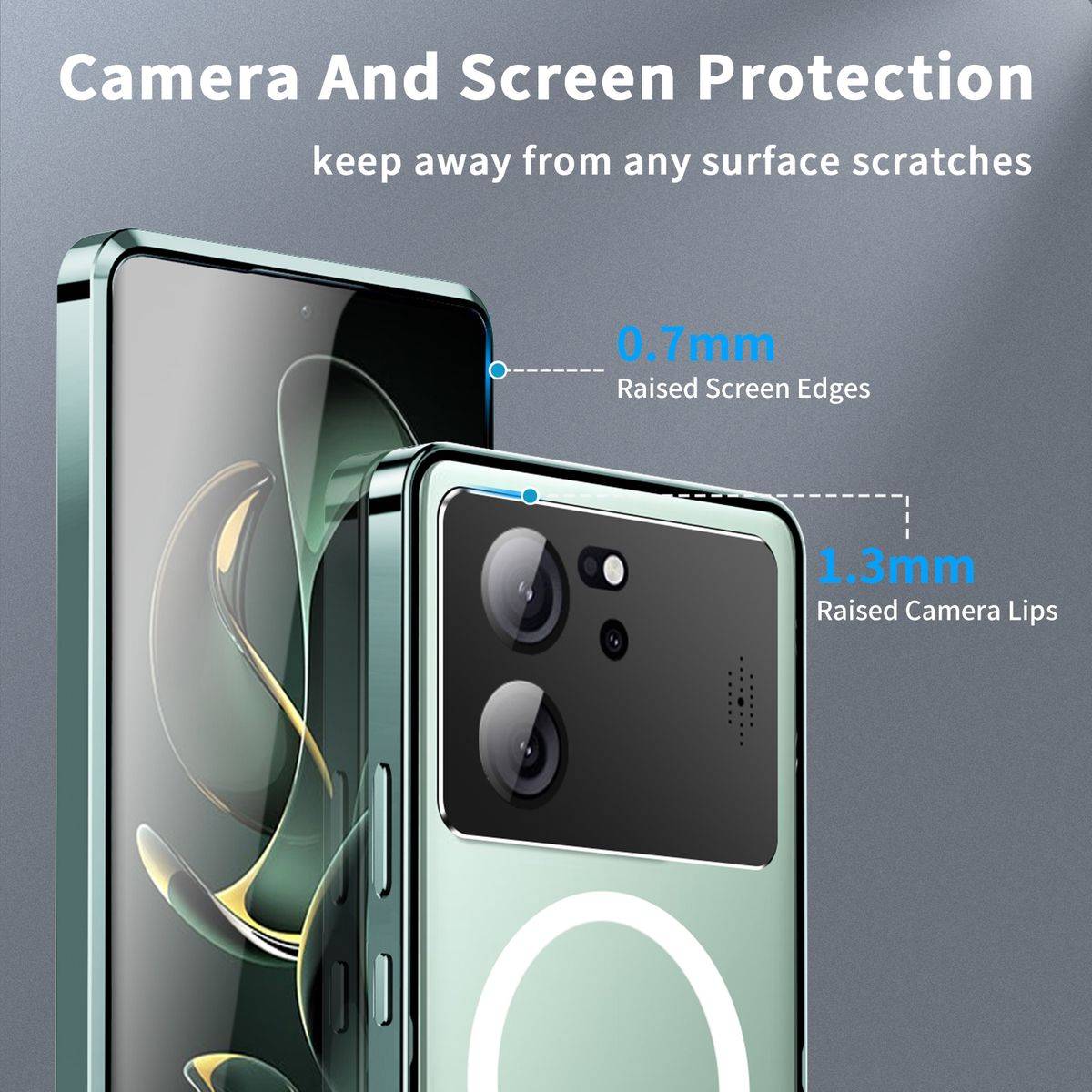 Für Xiaomi 13T / 13T Pro Magsafe Metall Case Cover Schutz Tasche Hülle