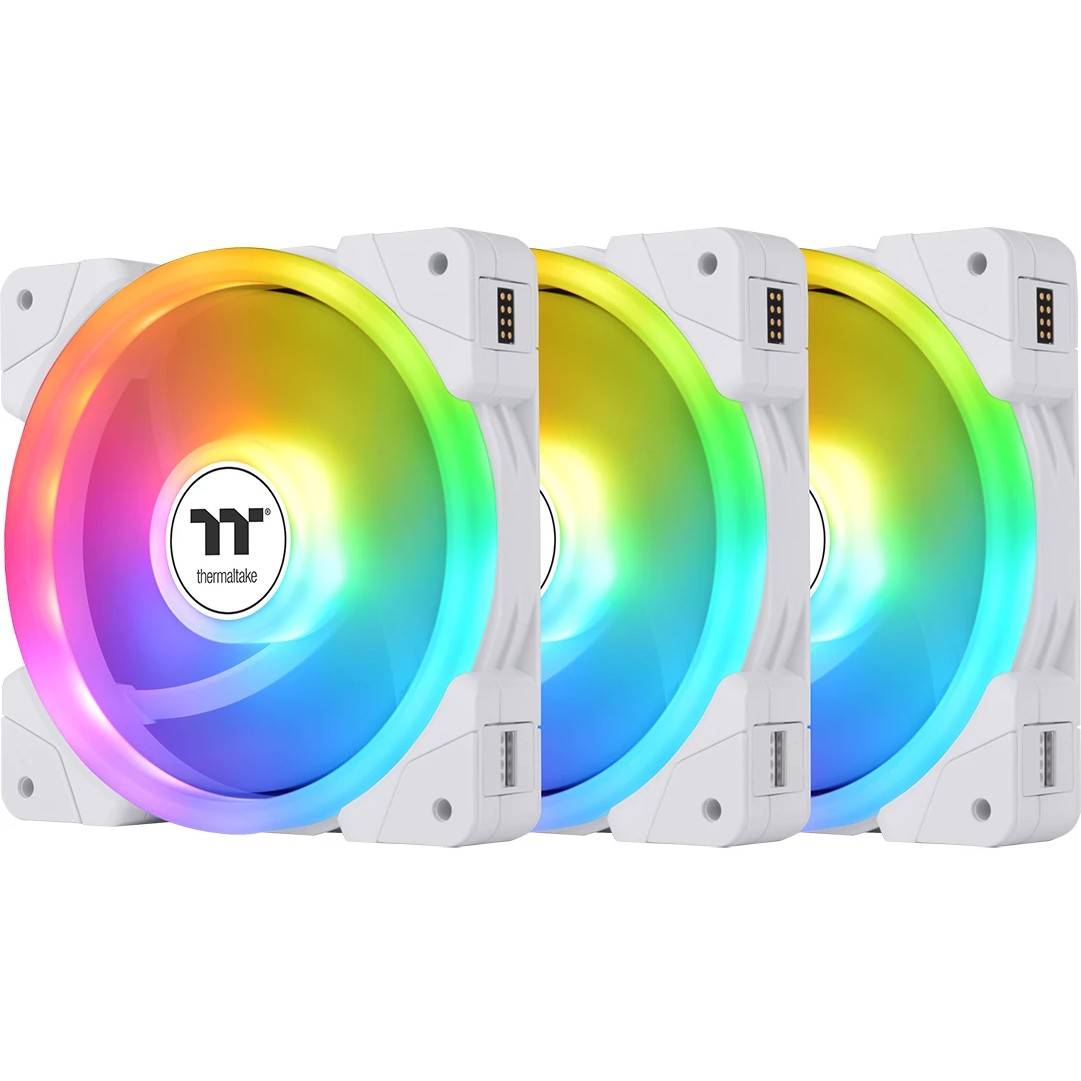 140mm Thermaltake SWAFAN EX14 ARGB PC Cooling Fan White TT Premium Edition 3 Fan Pack Gehäuse