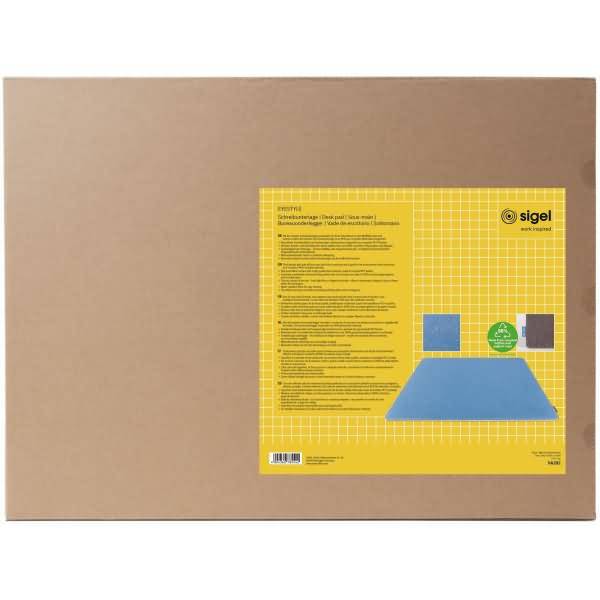 Schreibunterlage hellblau-dunkelgrau RPET RPP 600x7x450mm