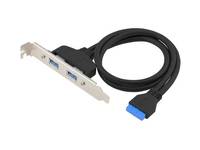Conceptronic EMRICK11B 19-Pin-Weiblich zu Dual-USB-A-Weiblich USB 3.0 Adapter, USB 3.2 Gen 1 5Gbit/s, USB 3.0 internal (