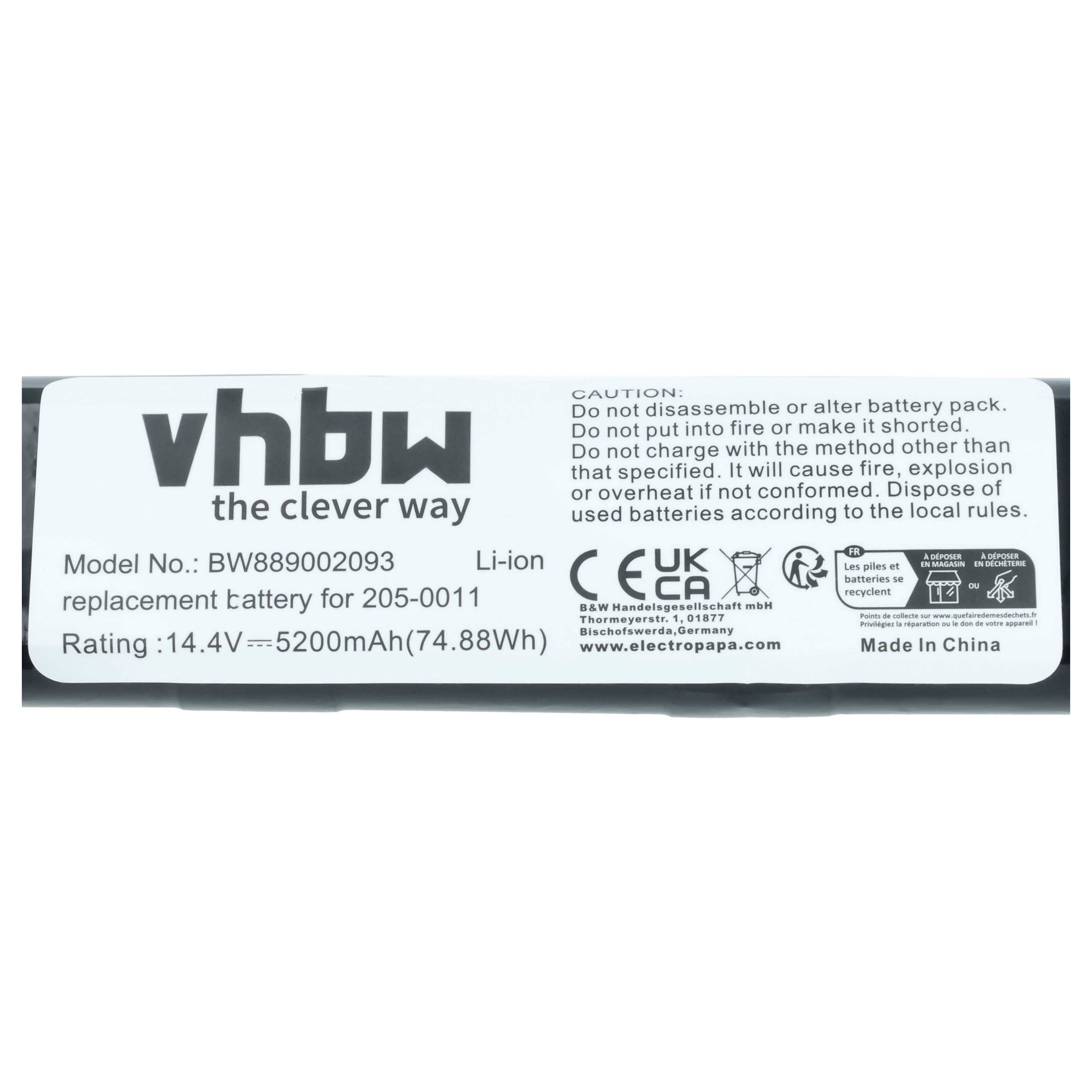 vhbw Akku kompatibel mit Neato Botvac D6 945-0365, D6 905-0496, D6 D603 945-0314, D6 D602 945-0318 Staubsauger (4200 mAh, 14,4 V, Li-Ion)