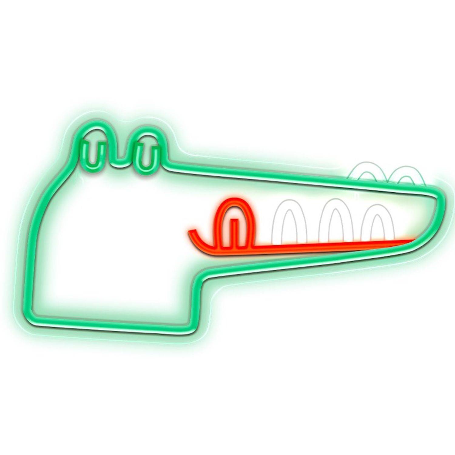 Forever Light FLNJ03 Nachtlicht Neon LED JURASSIC CROC Leuchtschild LED Zeichen Grün