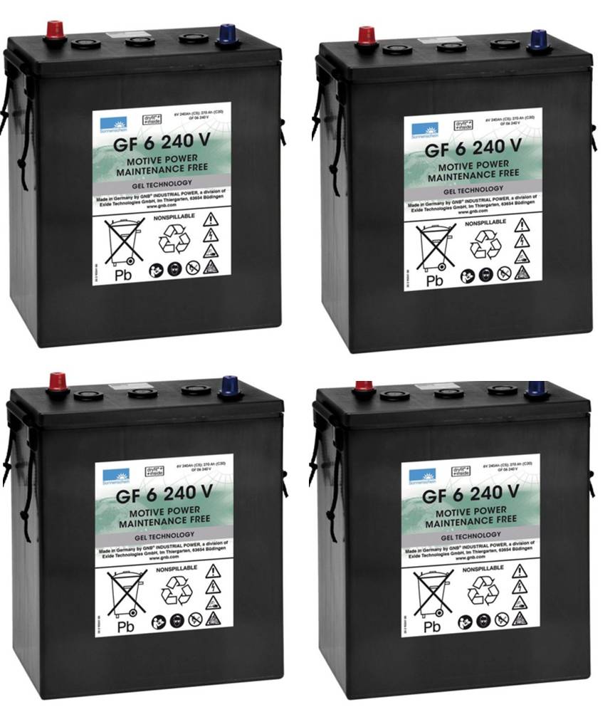 Ersatzakku Set 4x 6V (24V) 240Ah für Columbus Reinigungsmaschine ARA 85 BM 120 Gel Akku