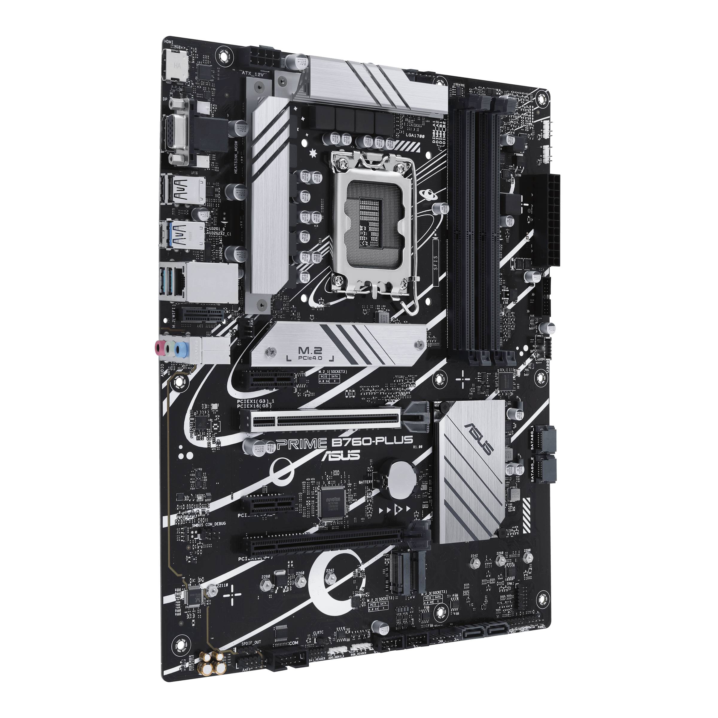 ASUS PRIME B760-PLUS - Motherboard - ATX - LGA1700-Sockel - B760 Chipsatz - USB-C 3.2 Gen 2x2, USB-C 3.2 Gen 1, USB 3.2 Gen 2, USB 3.2 Gen 1, USB4
