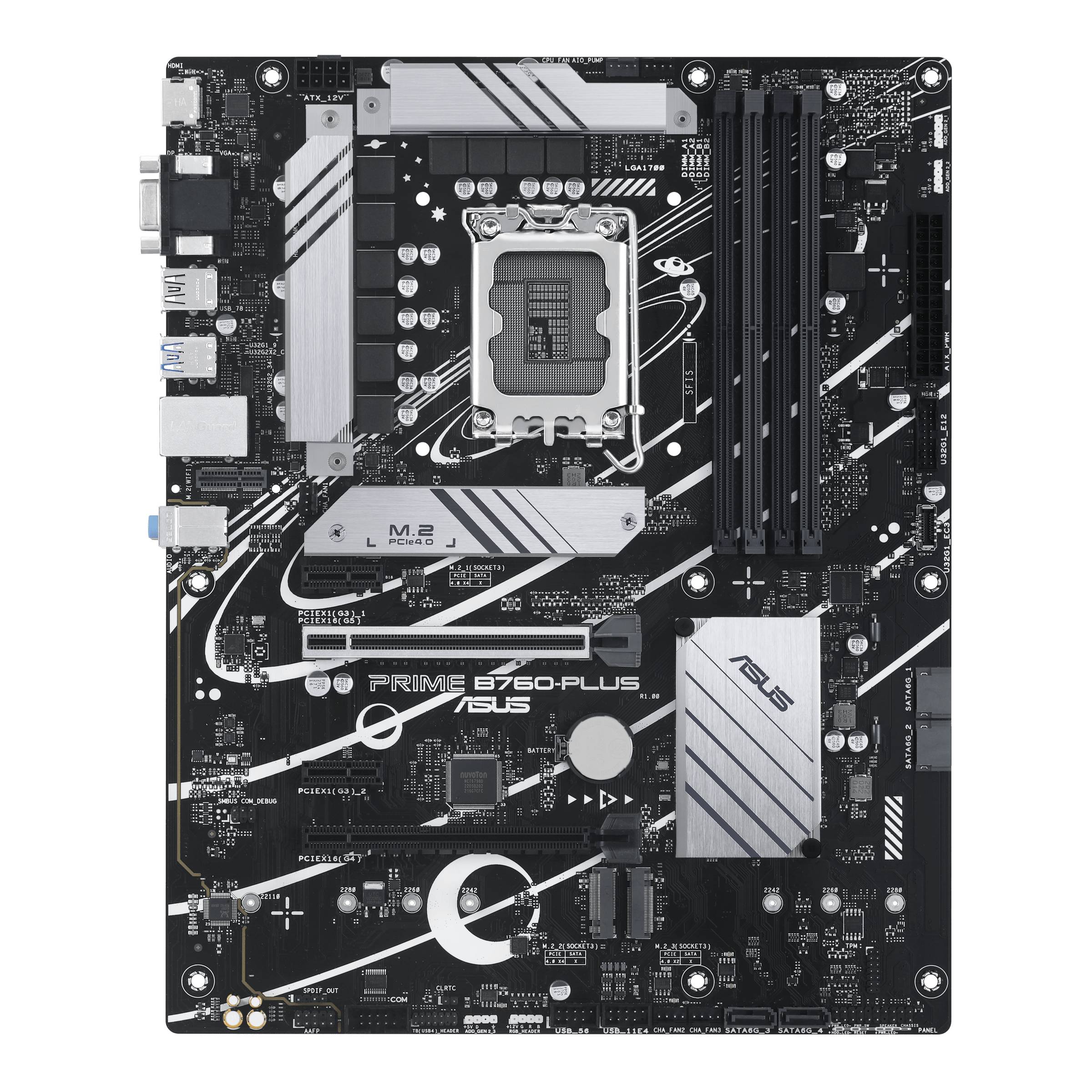 ASUS PRIME B760-PLUS - Motherboard - ATX - LGA1700-Sockel - B760 Chipsatz - USB-C 3.2 Gen 2x2, USB-C 3.2 Gen 1, USB 3.2 Gen 2, USB 3.2 Gen 1, USB4