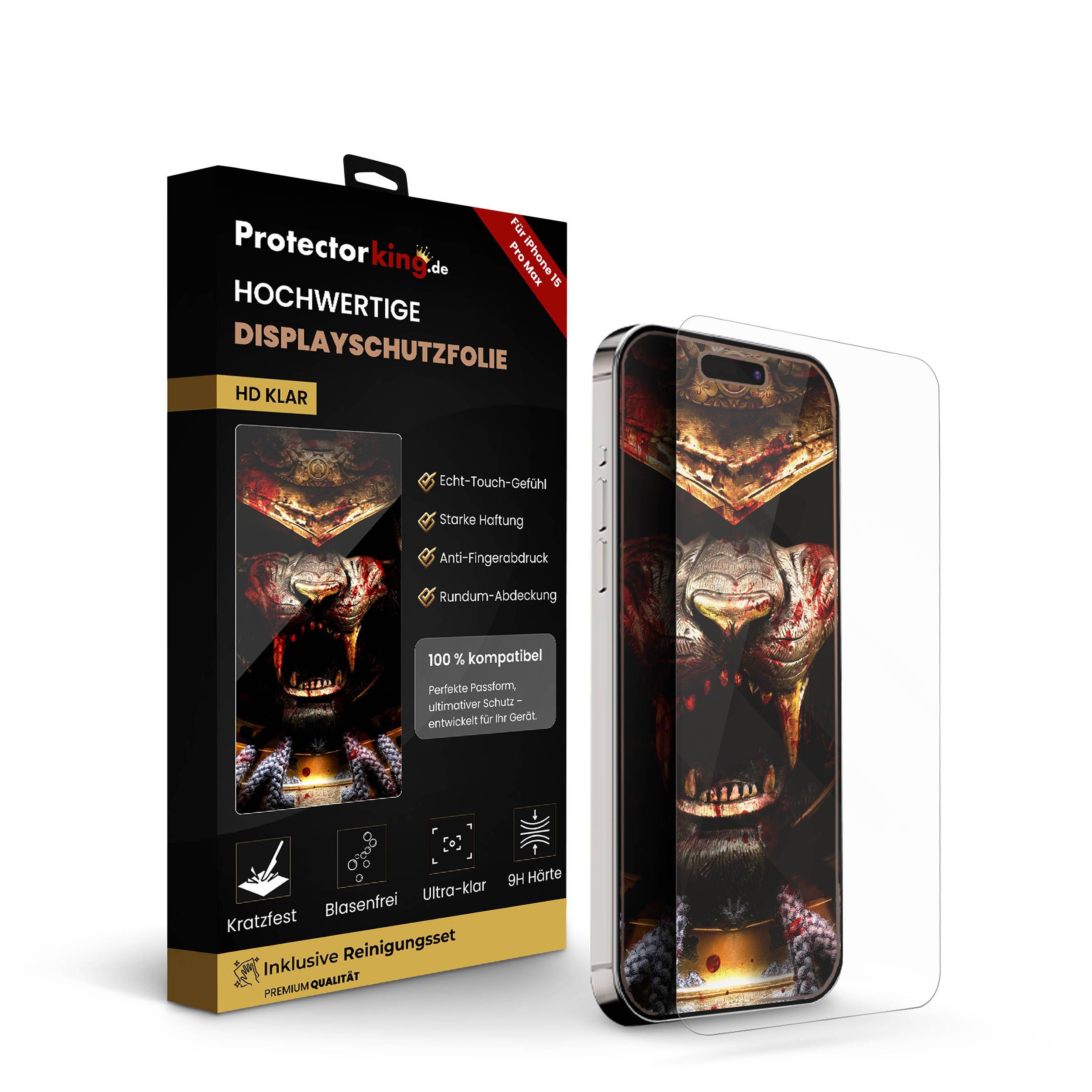 6x 9H Panzerglas für iPhone 15 Pro Max HD KLAR echtes Tempered Glass Panzerfolie Displayschutz Schutzglas Hartglas Schutzfolie Screen-Protector