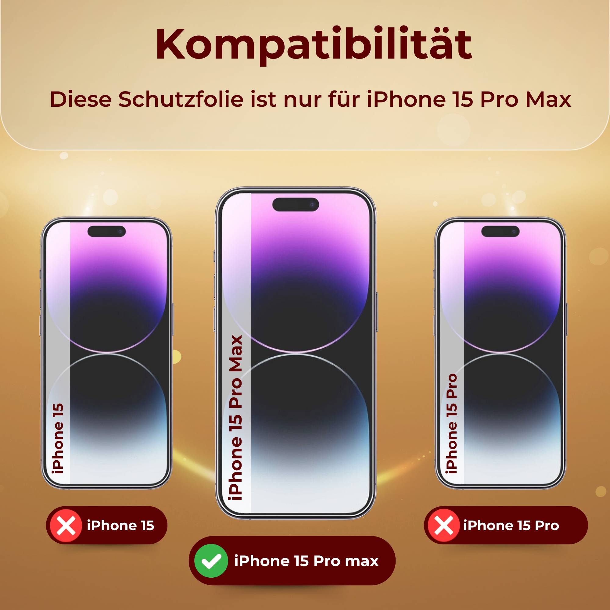 1x 9H Panzerglas für iPhone 15 Pro Max HD KLAR echtes Tempered Glass Panzerfolie Displayschutz Schutzglas Hartglas Schutzfolie Screen-Protector