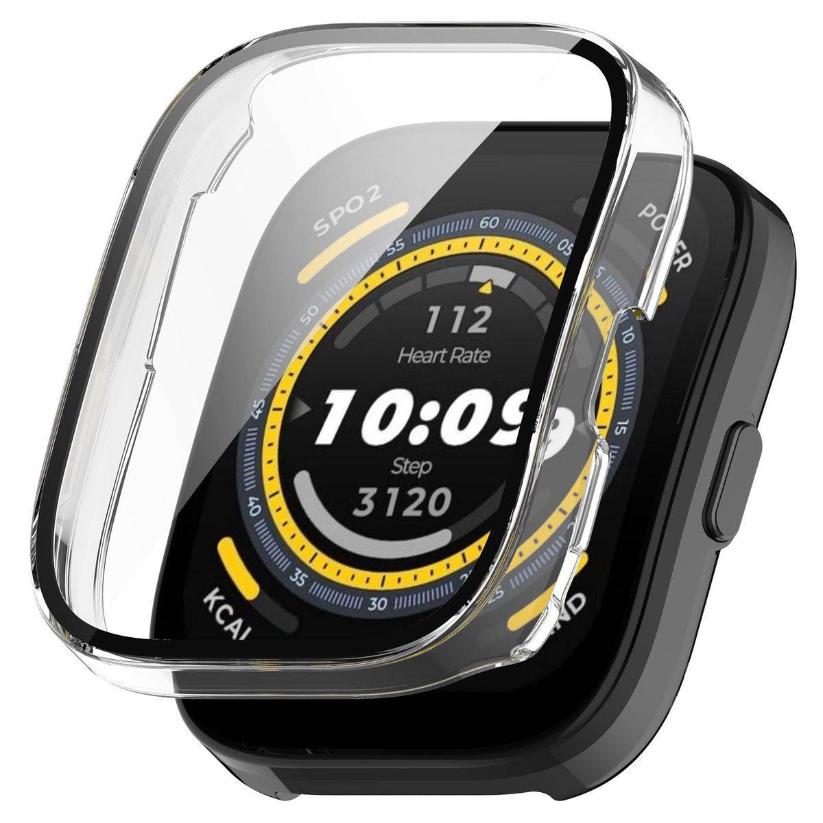 Für Amazfit Bip 5 Kunststoff Smart Watch Hülle mit Schutzglas Transparent