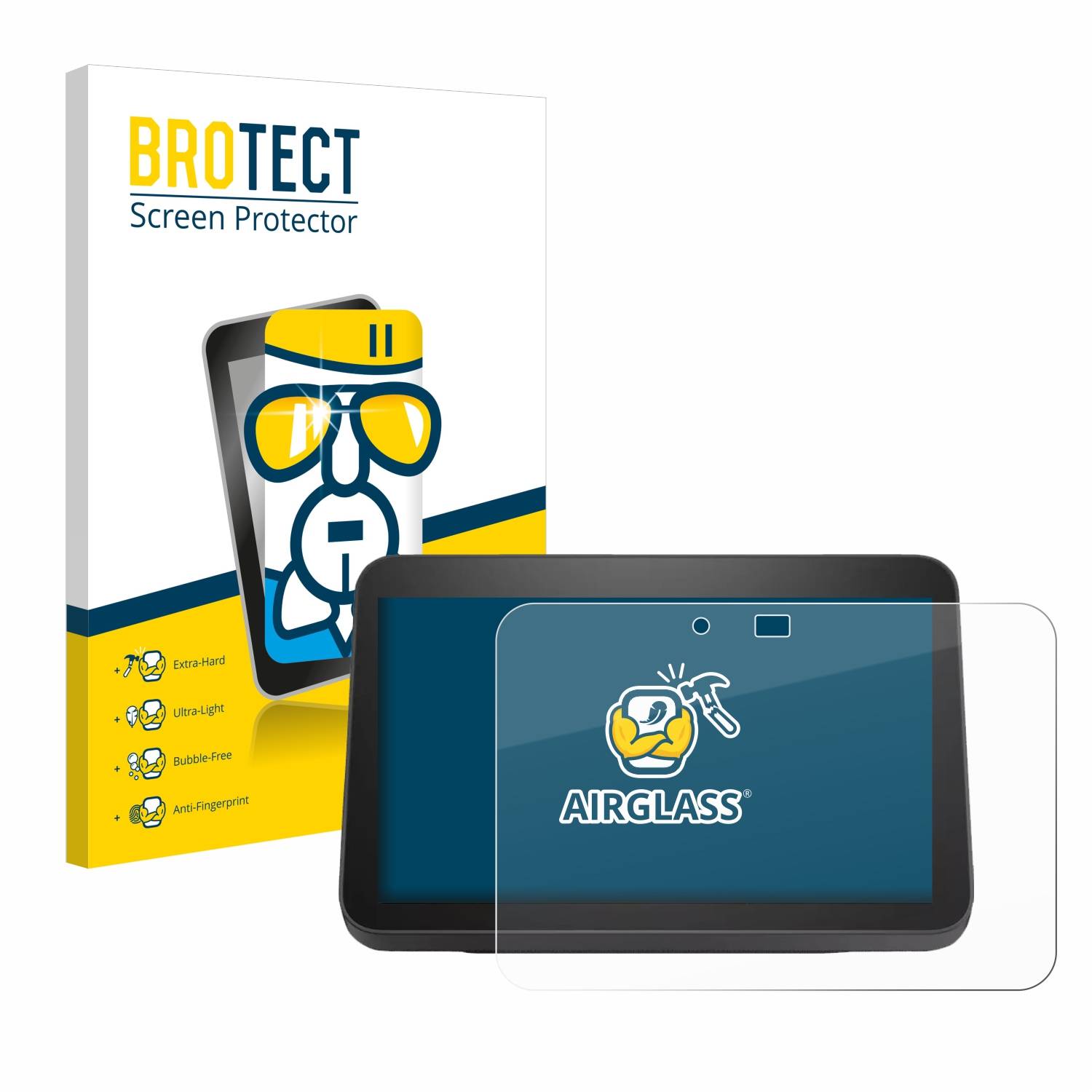 BROTECT AirGlass Glas Panzer-Folie für Amazon Echo Show 8 2023 (3. Gen.) - Schutzglas