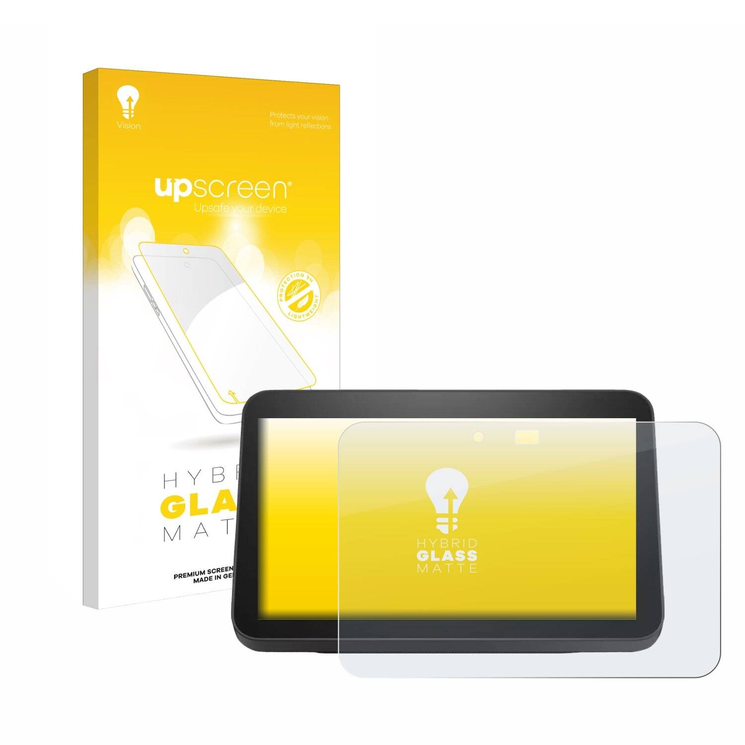 upscreen Hybrid Glas Matt Panzer-Folie für Amazon Echo Show 8 2023 (3.