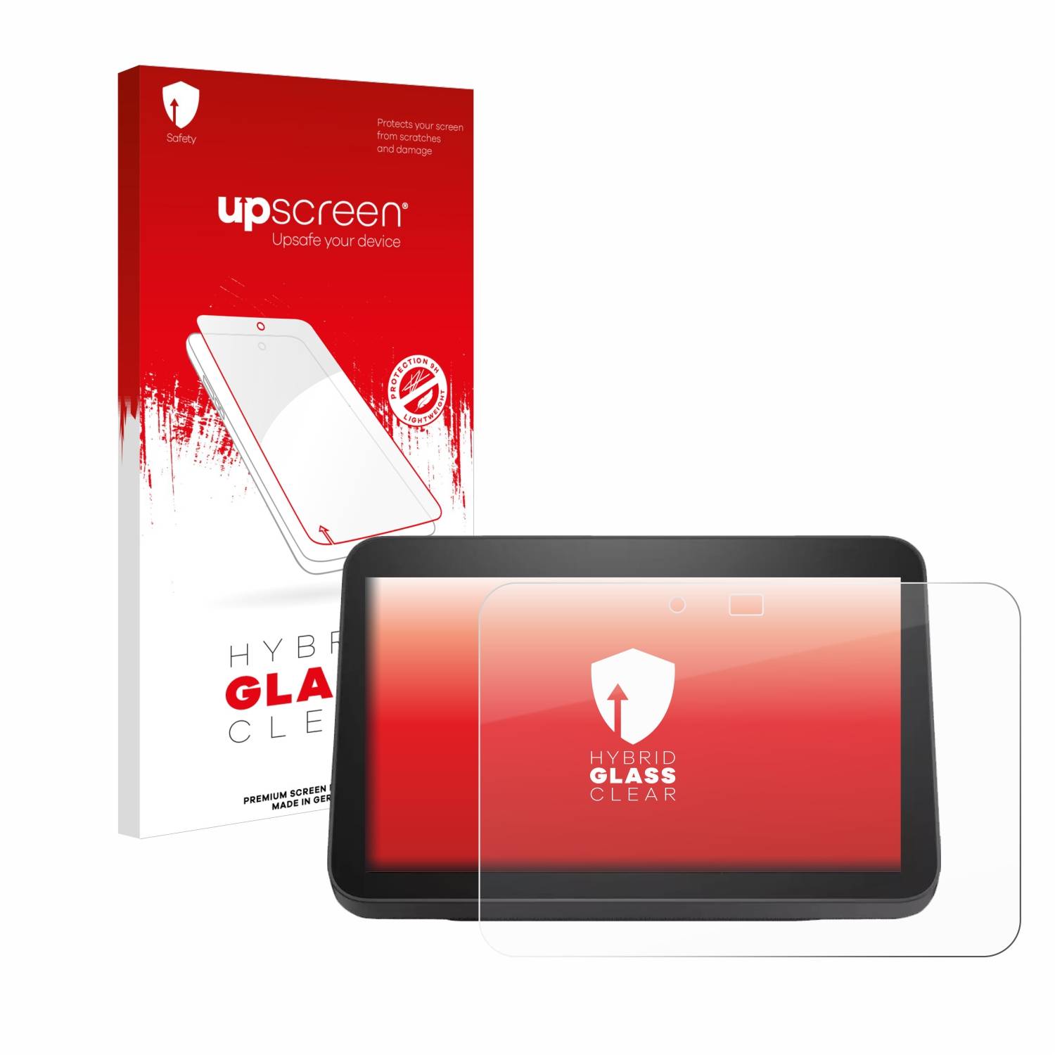 upscreen Hybrid Glas Panzer-Folie für Amazon Echo Show 8 2023 (3. Gen.)
